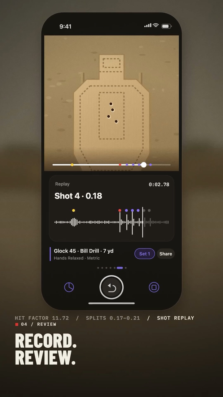 Concept frame of reviewing recorded target footage in DrillMark
